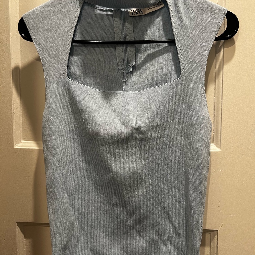 Zara Light Blue Knit Top